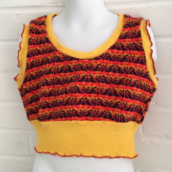 1970 Brady Bunch Girls Pullover Sweater Vest Size 6/7 - Picture 1 of 3